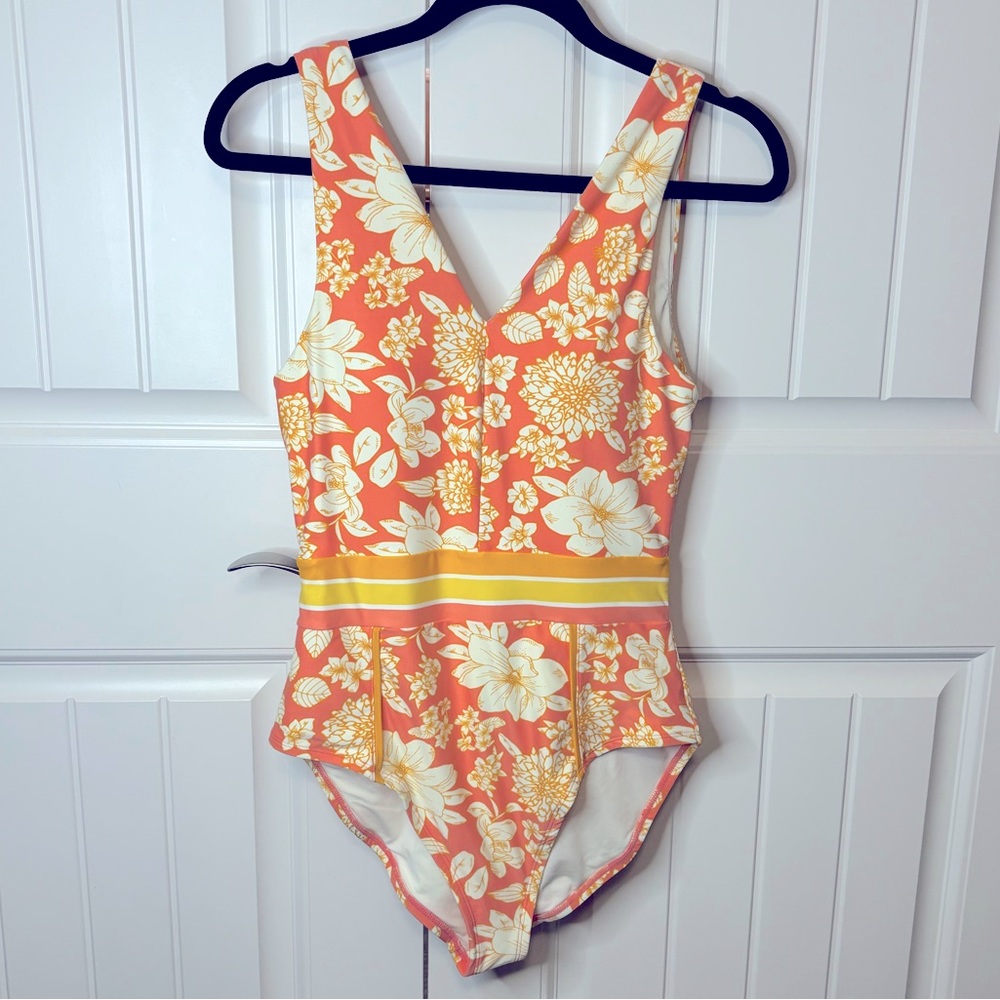 Matilda Jane So Peachy One Piece Floral Swimsuit Size M NWT